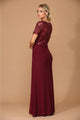 Eva USA 3439 Short Sleeve Mother of the Bride Long Sequin Dress - Dress