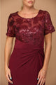 Eva USA 3439 Short Sleeve Mother of the Bride Long Sequin Dress - Dress