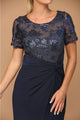 Eva USA 3439 Short Sleeve Mother of the Bride Long Sequin Dress - Dress