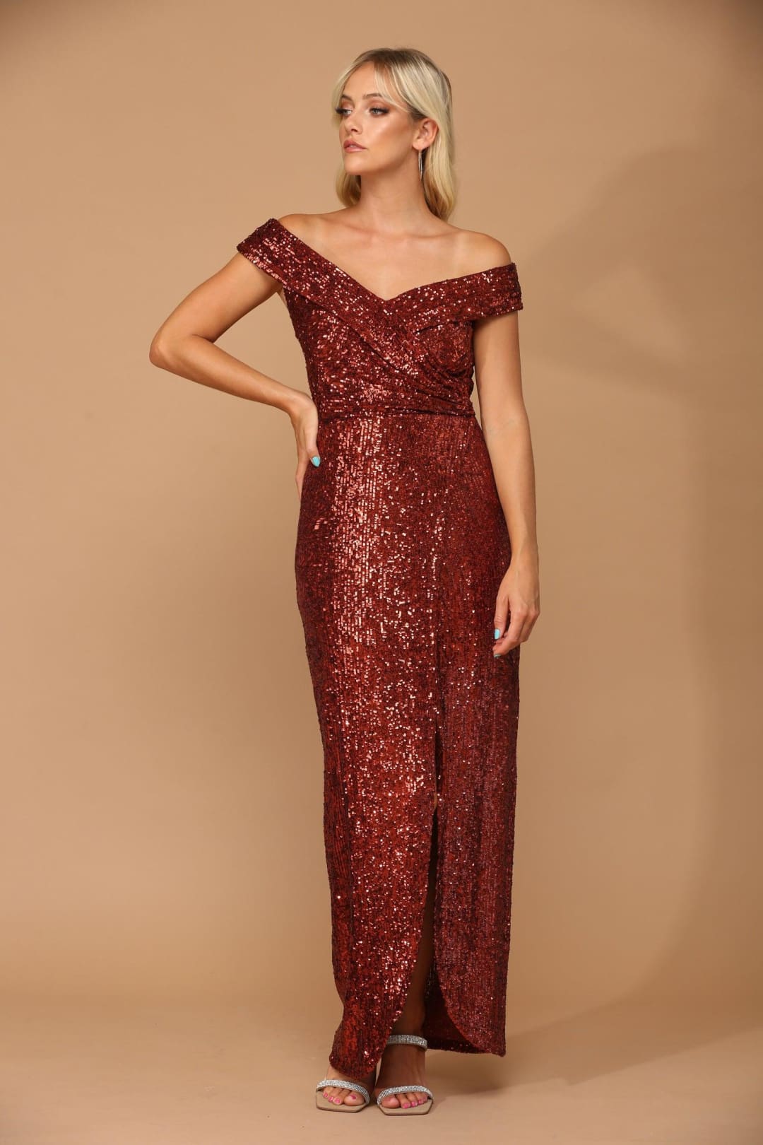 Eva USA 3441 Long Off Shoulder Formal Evening Gown - Formal Dress