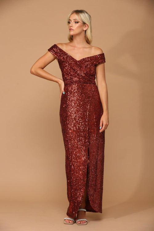 Eva USA 3441 Long Off Shoulder Formal Evening Gown - Formal Dress