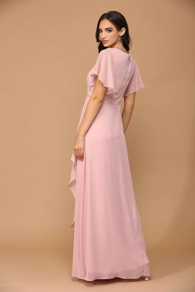 Eva USA 3442 Long Formal Ruffle Sleeve Chiffon Evening Dress - Formal Dress
