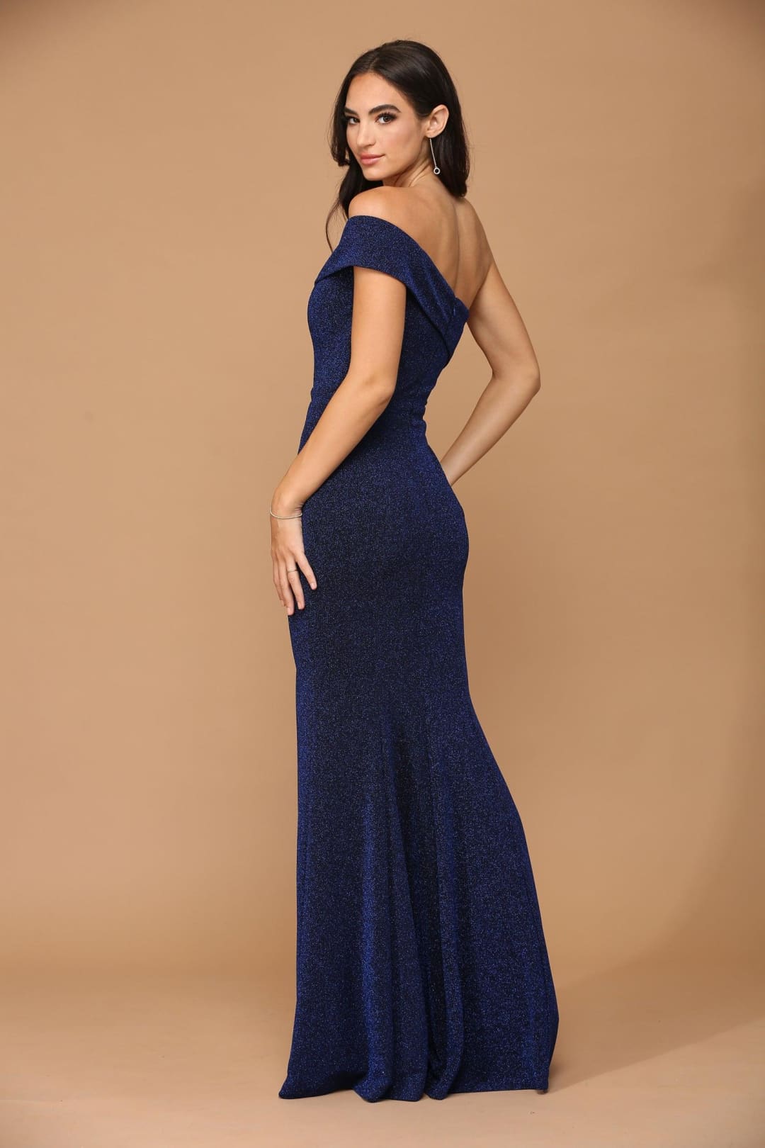 Eva USA 3445 Long One Shoulder Formal Metallic Prom Dress - Prom Long Dress