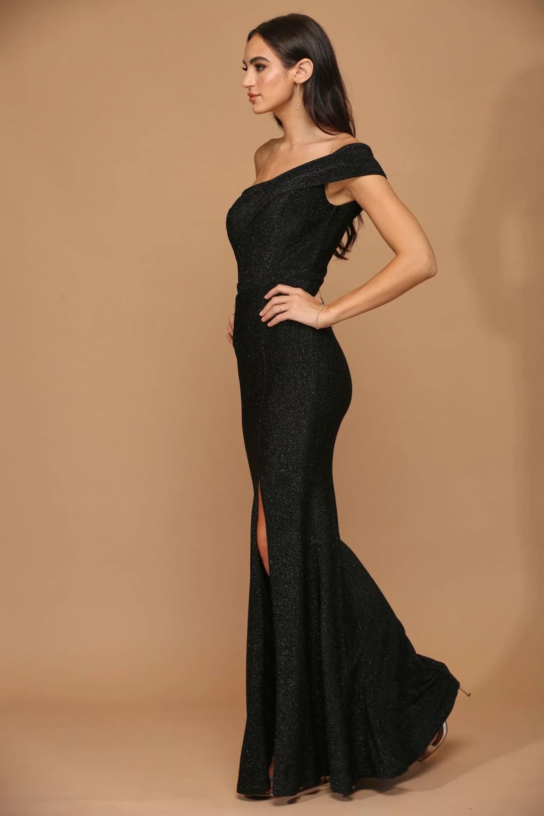 Eva USA 3445 Long One Shoulder Formal Metallic Prom Dress - Prom Long Dress