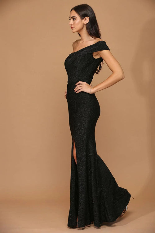 Eva USA 3445 Long One Shoulder Formal Metallic Prom Dress - Prom Long Dress