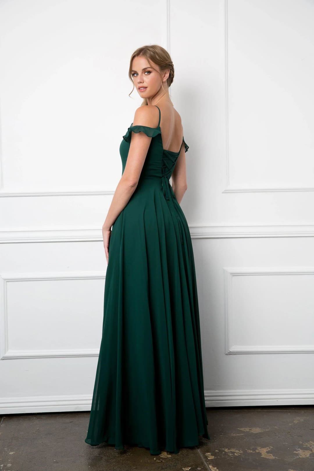 Eva USA 3447 Long Off Shoulder Formal Chiffon Bridesmaids Dress - Bridesmaids Long Dress