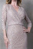 Eva USA 3450 3/4 Sleeve Glitter Mother of the Bride Formal Gown - Dress