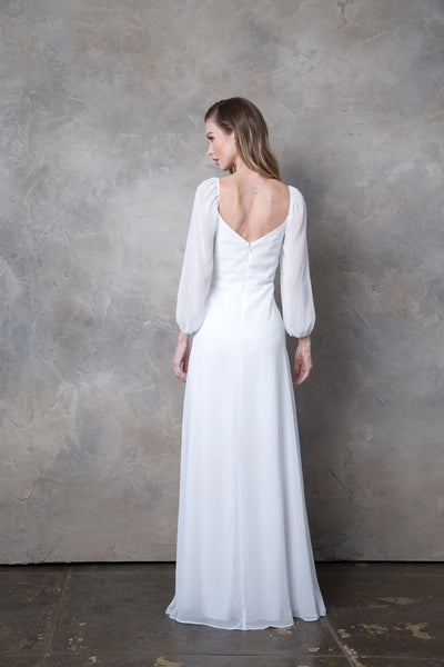 Eva USA 3452 Long Sleeve Formal Chiffon Dress - Formal Dress