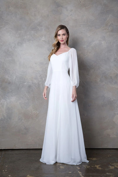 Eva USA 3452 Long Sleeve Formal Chiffon Dress - Formal Dress