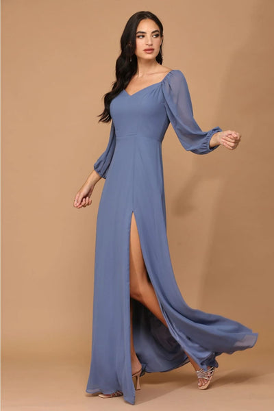 Eva USA 3452 Long Sleeve Formal Chiffon Dress - Formal Dress