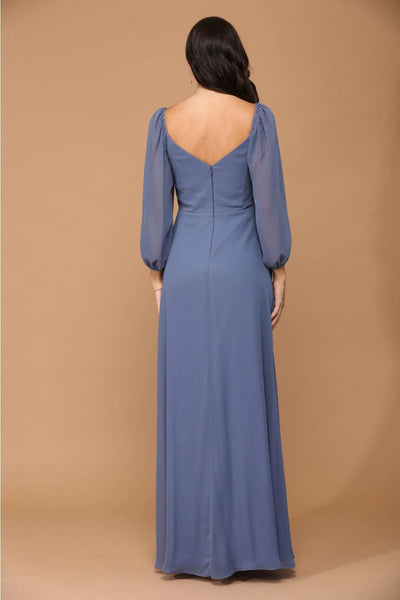 Eva USA 3452 Long Sleeve Formal Chiffon Dress - Formal Dress