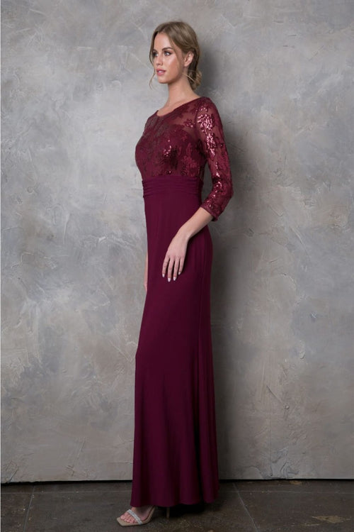 Eva USA 3453 Mother of the Bride Lace Long Formal Gown - Dress