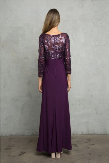Eva USA 3453 Mother of the Bride Lace Long Formal Gown - Dress