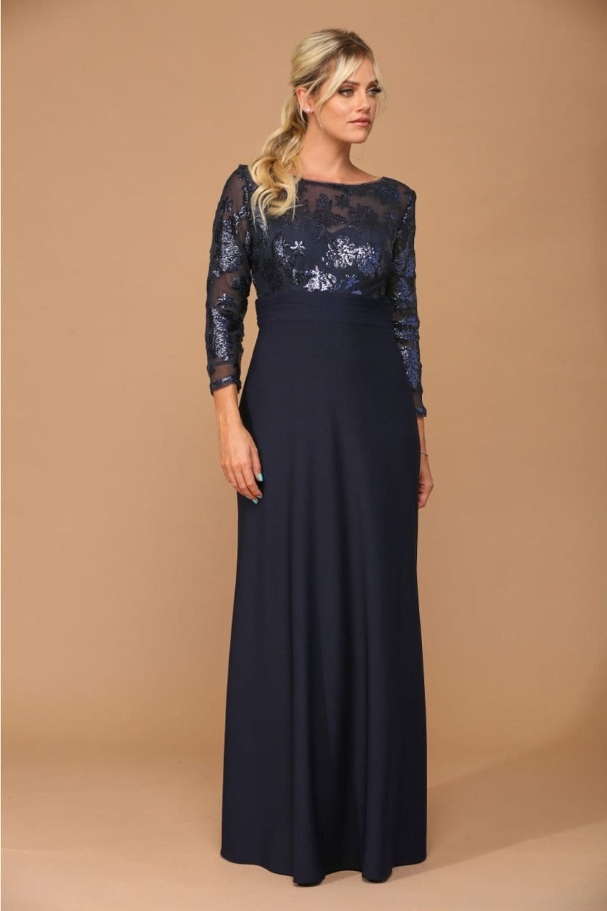 Eva USA 3453 Mother of the Bride Lace Long Formal Gown