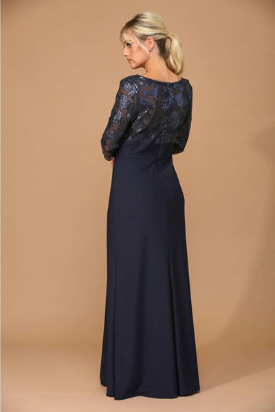 Eva USA 3453 Mother of the Bride Long Formal Evening Lace Dress - Mother of the Bride Dress