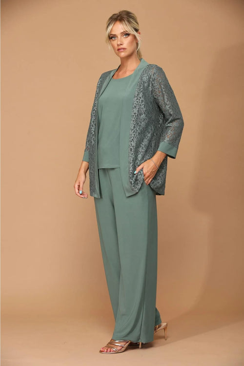 Eva USA 3455 Long Formal Mother of the Bride Jacket Pant Suit - Pant Suit