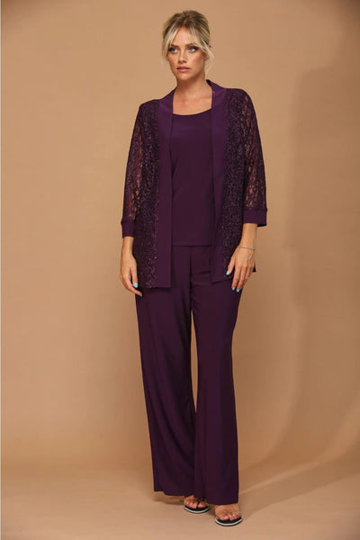 Eva USA 3455 Long Formal Mother of the Bride Jacket Pant Suit - Pant Suit