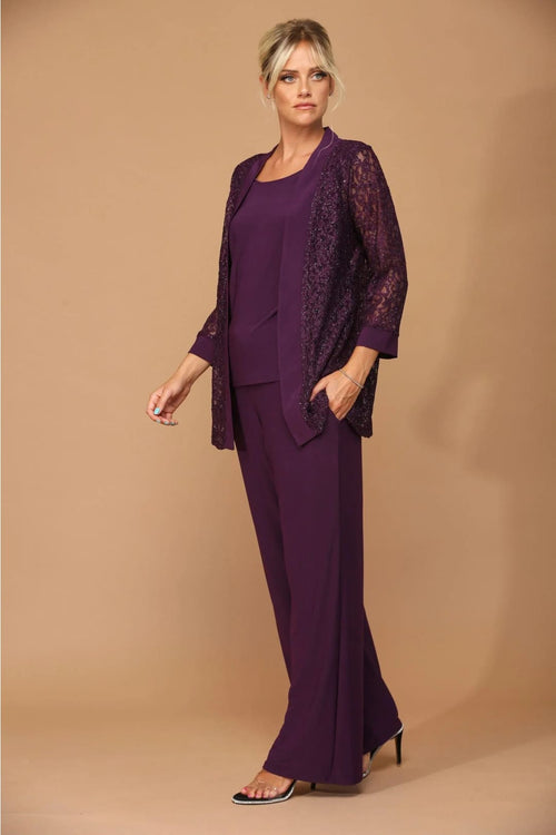 Eva USA 3455 Long Formal Mother of the Bride Jacket Pant Suit - Pant Suit