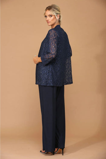 Eva USA 3455 Long Formal Mother of the Bride Jacket Pant Suit - Pant Suit
