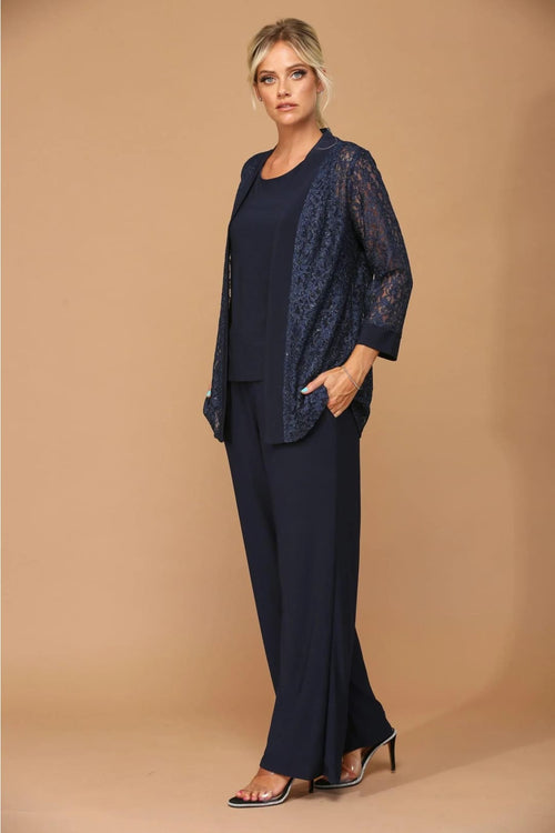 Eva USA 3455 Long Formal Mother of the Bride Jacket Pant Suit - Pant Suit