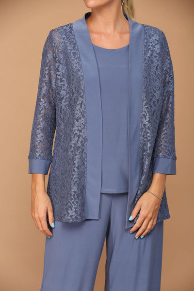 Eva USA 3455 Long Formal Mother of the Bride Jacket Pant Suit - Pant Suit