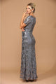 Eva USA 3456 Sequin Mother of the Bride Sheath Evening Gown - Dress