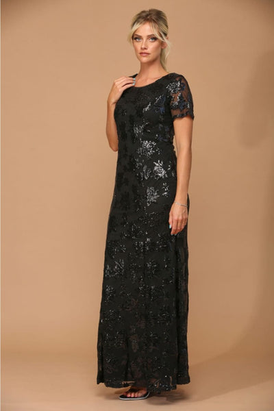 Eva USA 3456 Sequin Mother of the Bride Sheath Evening Gown - Dress