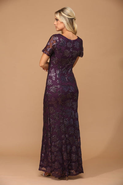 Eva USA 3456 Sequin Mother of the Bride Sheath Evening Gown - Dress