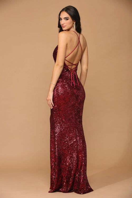 Eva USA 3457 Long Spaghetti Strap Formal Evening Prom Gown - Prom Long Dress