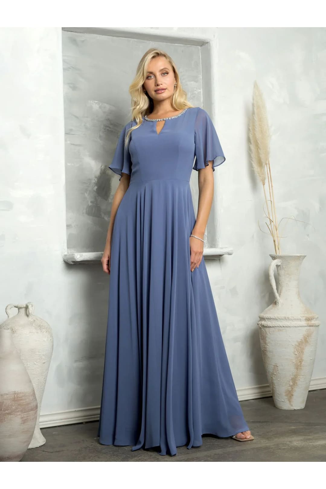 Eva USA 3468 Long Beaded Mother of the Bride Formal Dress - Mother of the Bride Dresses