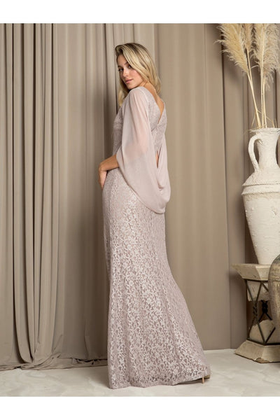 Eva USA 3471 Chiffon Cowl Back Mother of the Bride Long Dress - Dress