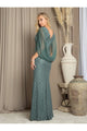 Eva USA 3471 Chiffon Cowl Back Mother of the Bride Long Dress - Dress