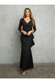 Eva USA 3472 Glitter Long Mother of the Bride Formal Dress - Black / S - Mother of the Bride Dresses