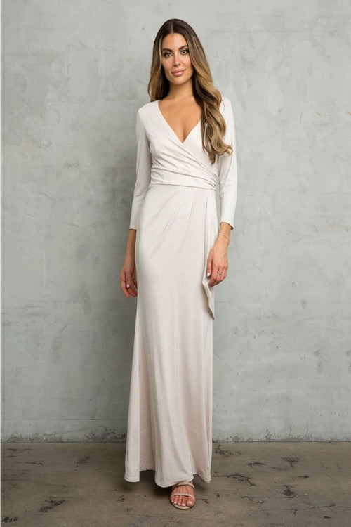 Eva USA 3472 V-Neck 3/4 Sleeve MOB Formal Dress - Dress