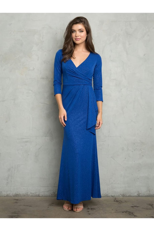 Eva USA 3472 V-Neck 3/4 Sleeve MOB Formal Dress - Dress