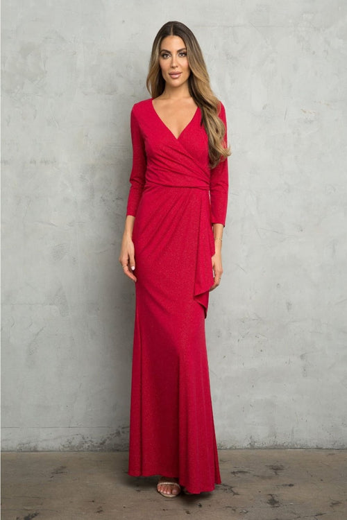 Eva USA 3472 V-Neck 3/4 Sleeve MOB Formal Dress - Dress