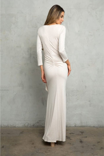 Eva USA 3472 V-Neck 3/4 Sleeve MOB Formal Dress - Dress