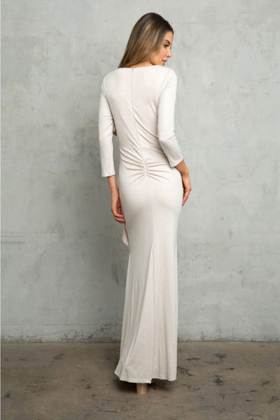 Eva USA 3472 V-Neck 3/4 Sleeve MOB Formal Dress - Dress