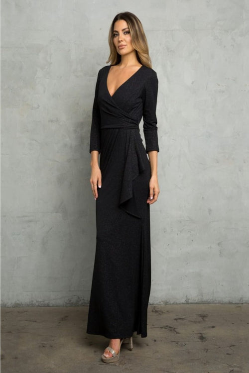 Eva USA 3472 V-Neck 3/4 Sleeve MOB Formal Dress - Dress