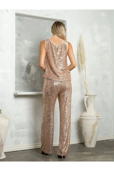 Eva USA 3474 Long Sequin Formal Two Piece Pant Suit - Pant Suit