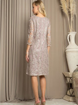 Eva USA 3479 Knee-Length Mother of the Bride Cocktail Jacket Dress