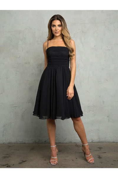 Eva USA 3481 Short Homecoming A Line Cocktail Dress - Black / S - Cocktail Dresses