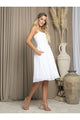 Eva USA 3481 Short Simple A Line Knee Length Wedding Dress - Wedding Dresses