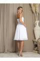 Eva USA 3481 Short Simple A Line Knee Length Wedding Dress - White / S - Wedding Dresses