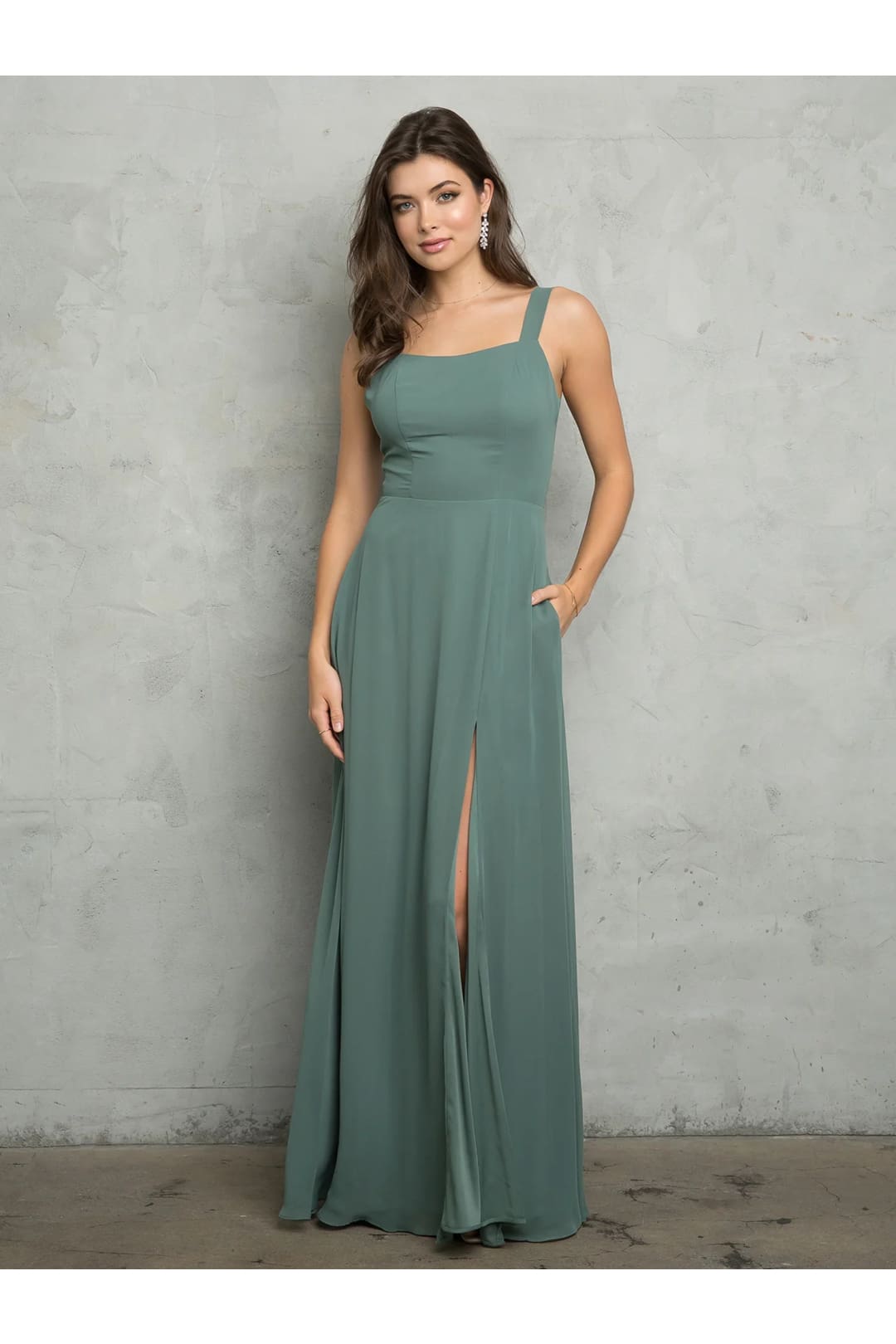 Eva USA 3485 Bridesmaids Long Slit Formal Dress - Formal Dresses