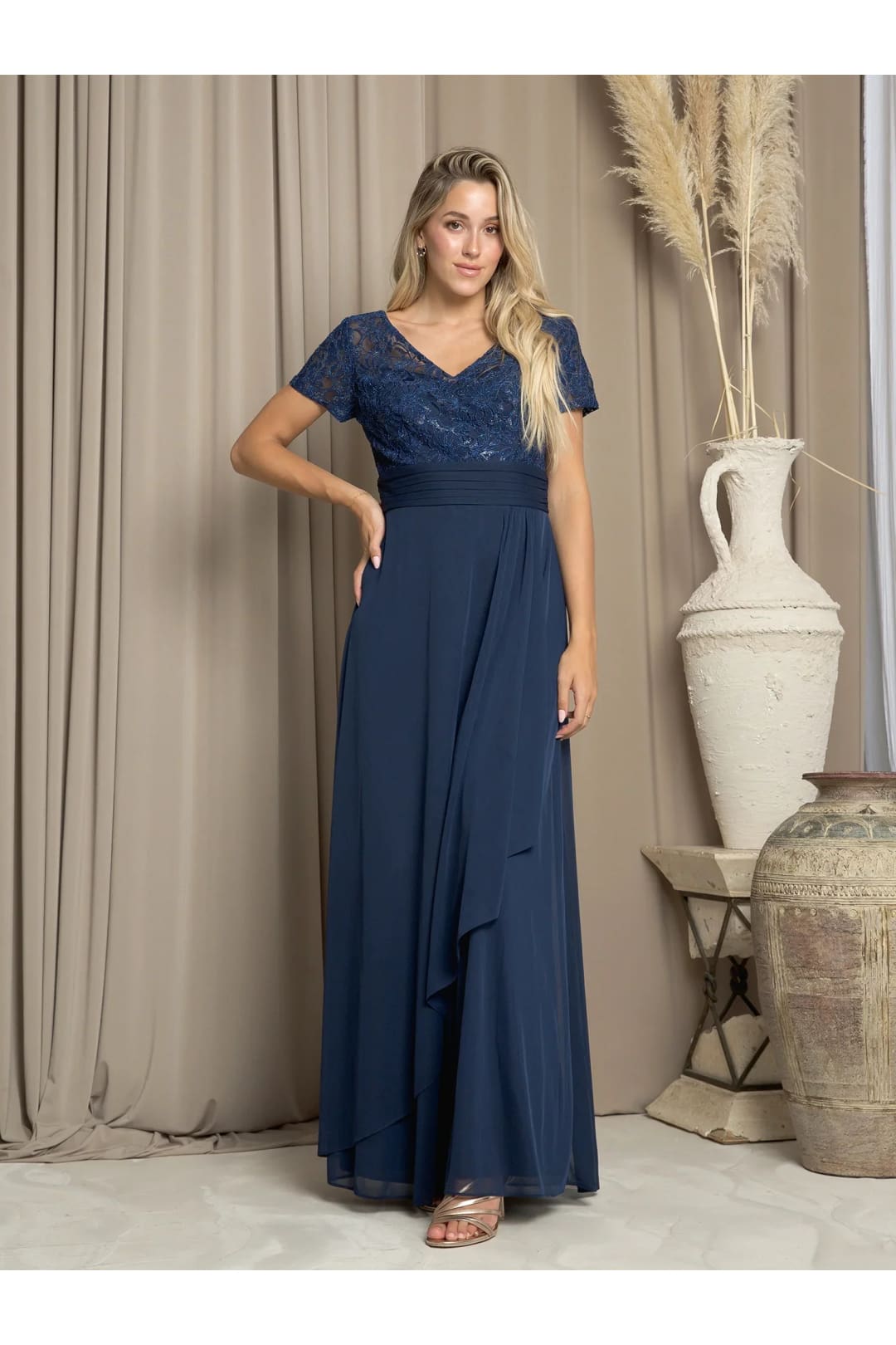 Eva USA 3486 Long A Line Formal Mother of the Bride Dress - Mother of the Bride Dresses