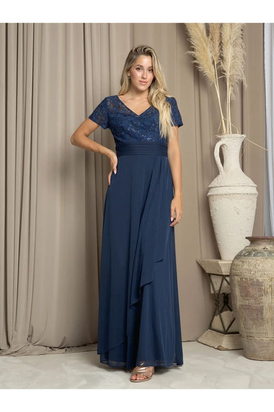 Eva USA 3486 Long A Line Formal Mother of the Bride Dress - Mother of the Bride Dresses