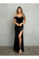 Eva USA 3488 Long Fitted Formal Velvet Prom Dress - Black / XS - Prom Dresses