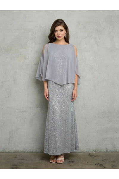 Eva USA 3496 Formal Long Mother of the Bride Cape Dress - Mother of the Bride Dresses