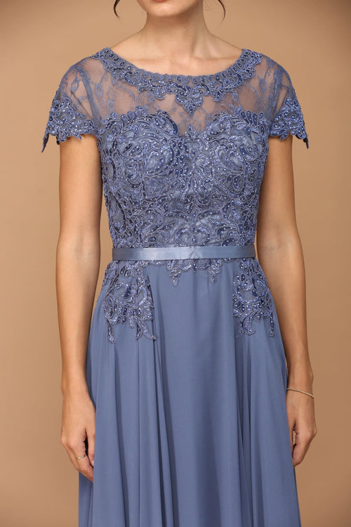 Eva USA 5130 Long Mother of the Bride Beaded Chiffon Formal Gown - Mother of the Bride Dress